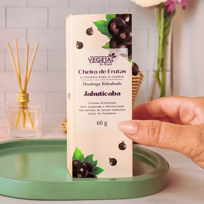 Manteiga Hidratante para Mãos Vegetal do Brasil Cheiro de Frutas Jabuticaba, 60g.
