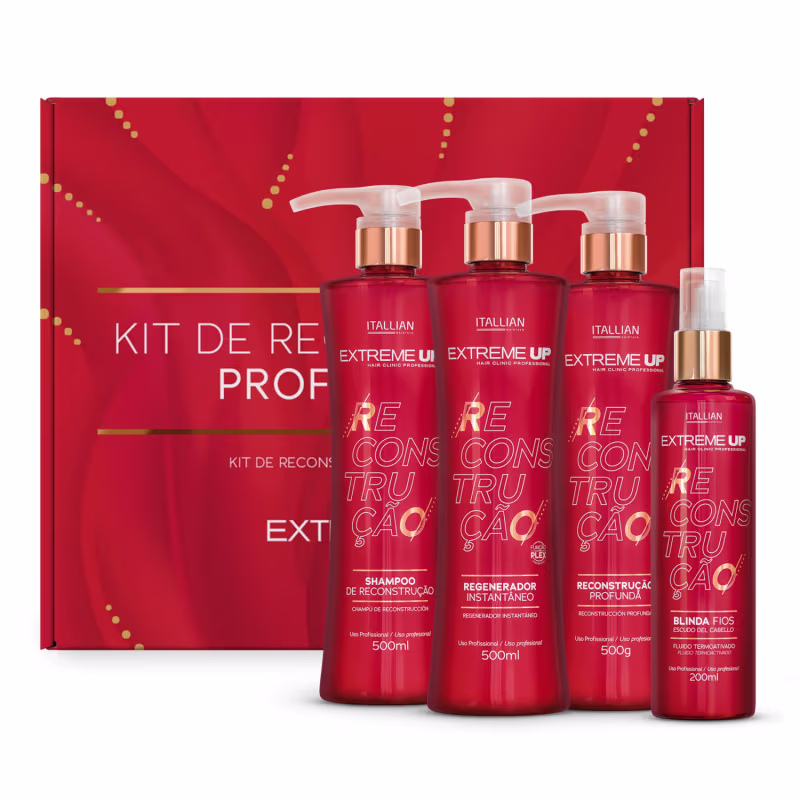 Kit Itallian Profissional Extreme Up Reconstrução Capilar Hair Clinic (4 Itens)