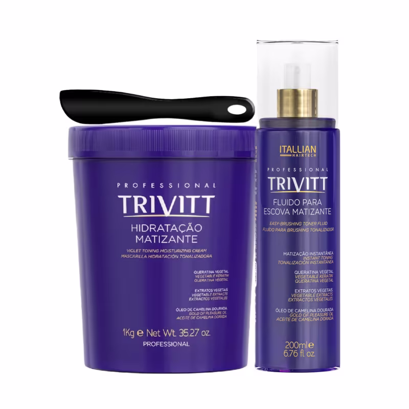 Kit Matizante Hidratação 1kg + Fluido Matizante Para Escova 200ml