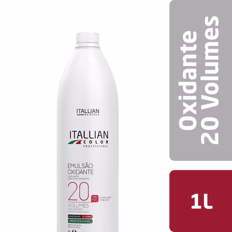 Emulsão Oxidante 20 Volumes Itallian Hairtech Italian Color Professional, 1L.