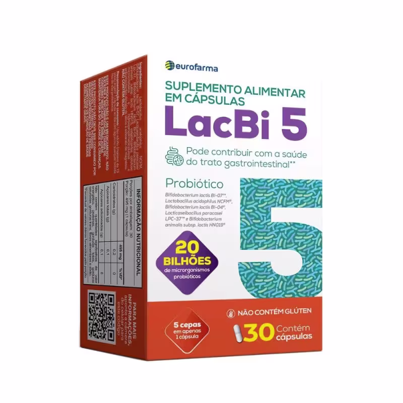 Probiótico Lacbi 5 Suplemento Alimentar 30 cápsulas