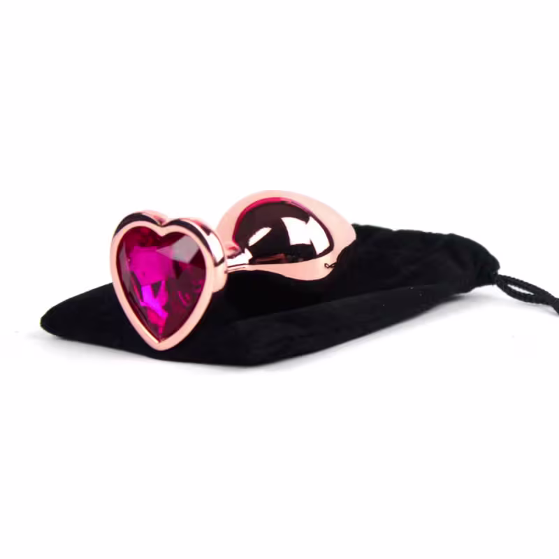 Plug Anal "G" Rose com Coração Brilhante - Rosa| Intt