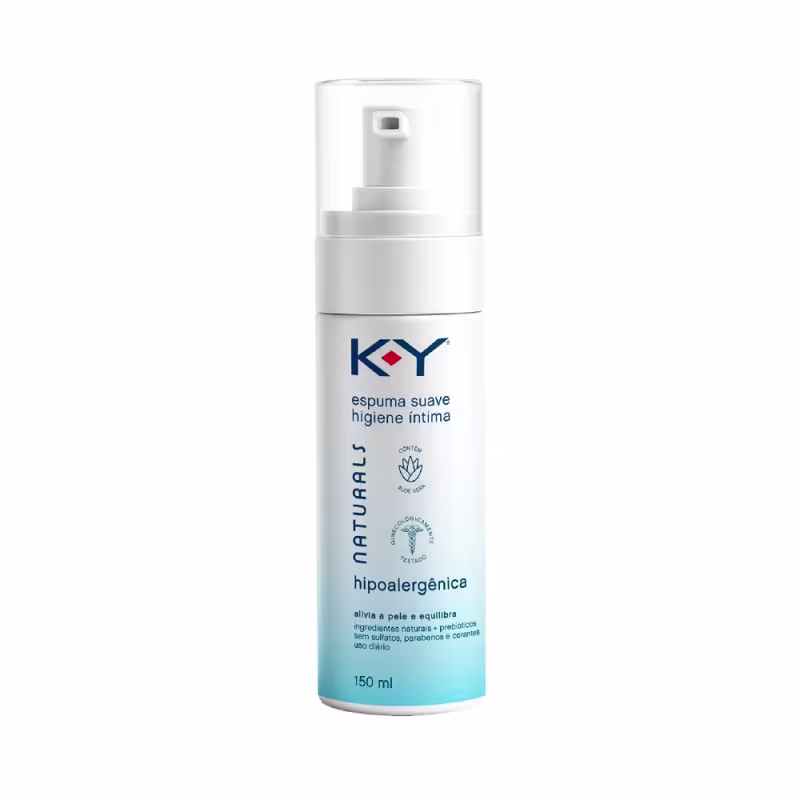 Espuma de Higiene com Aloe Vera- K-Y Naturals Hipoalergênica