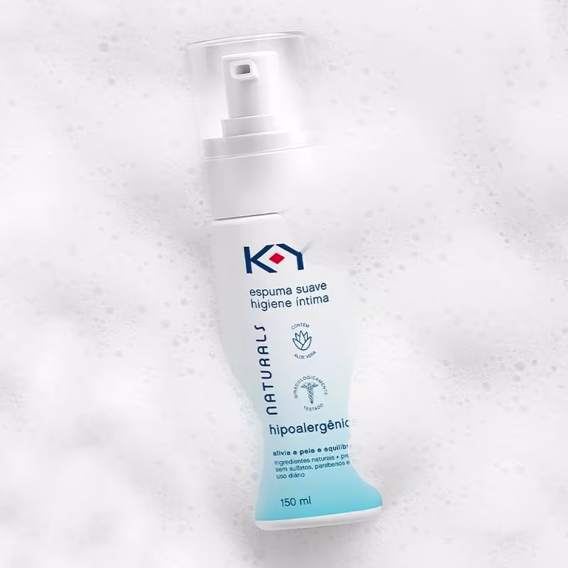 Espuma de Higiene com Aloe Vera- K-Y Naturals Hipoalergênica