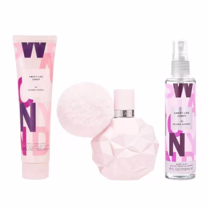 Kit Ariana Grande Sweet Like Candy Eau de Parfum+Hidratante+Body Mist Feminino -100 ml