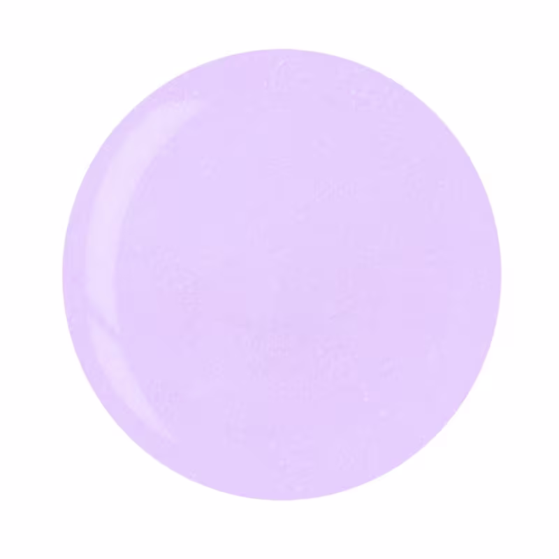 Amostra do pó acrílico em formato circular em um tom de lilás claro.