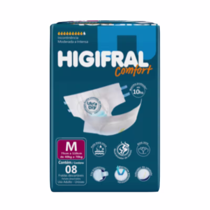 Fralda Geriátrica Higifral Confort M C8 – Higifral