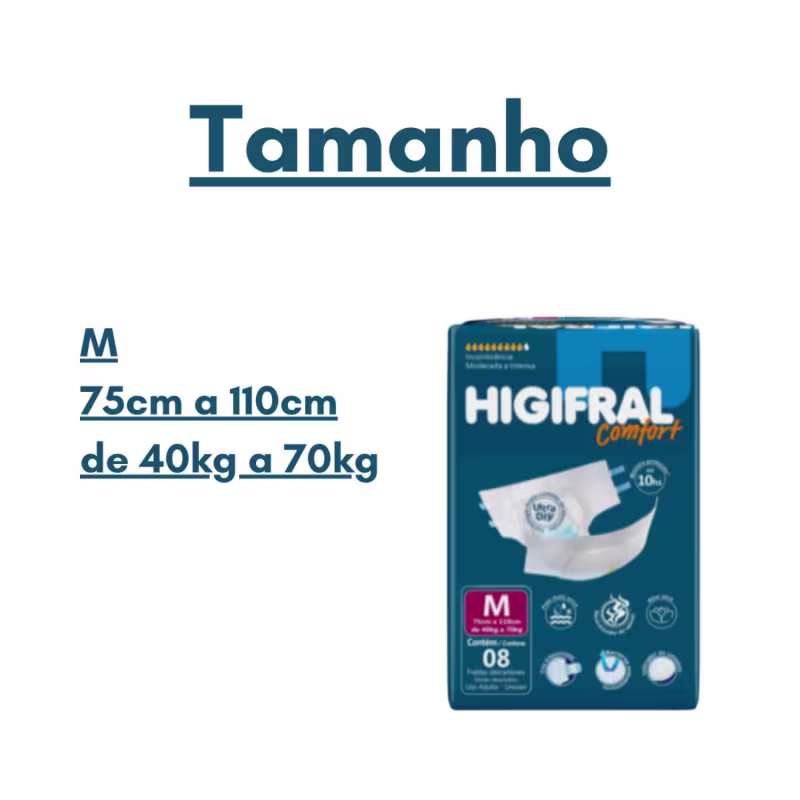Fralda Geriátrica Higifral Confort M C8 – Higifral