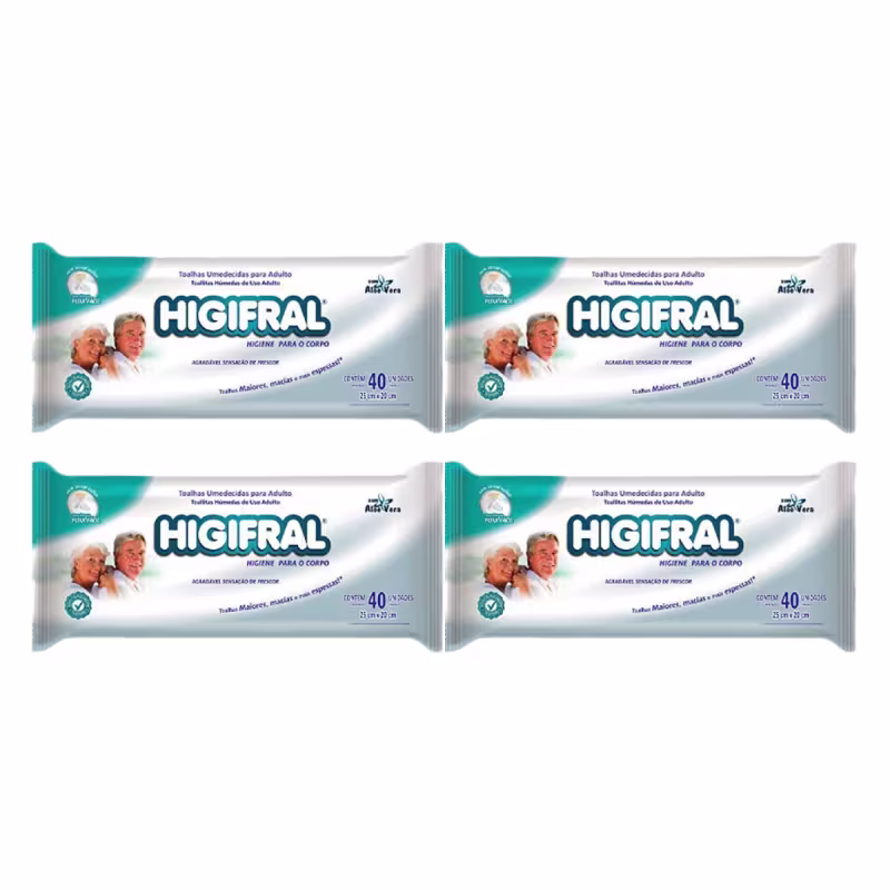Kit C4 Higifral Toalhas Umedecidas Adulto C40 – Eurofral