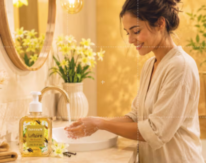 Sabonete Líquido Davene La Flore Flor de Baunilha 290ml Vegano Livre de Parabenos Extratos Vegetais