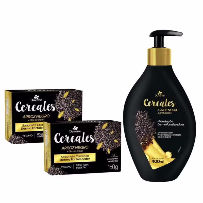 2 Sabonetes Vegetais cereales + Hidratante Corporal