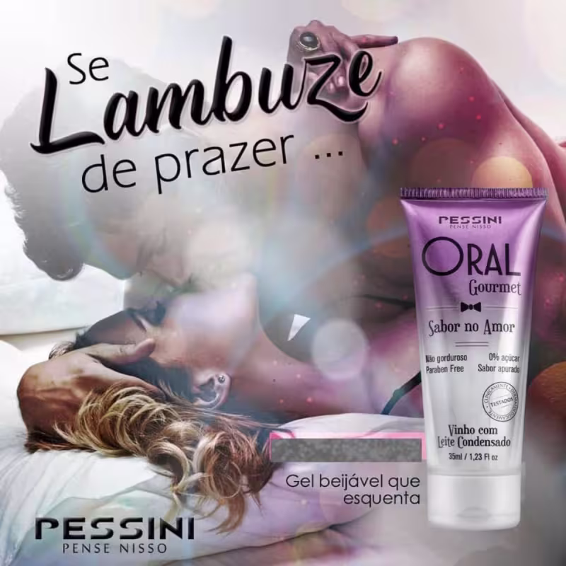 Gel VINHO LEITE CONDENSADO Oral Gourmet Beijável Pessini 35ml
