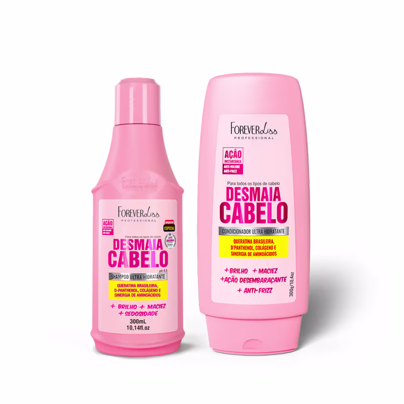Kit Desmaia Cabelo Shampoo E Condicionador Forever Liss
