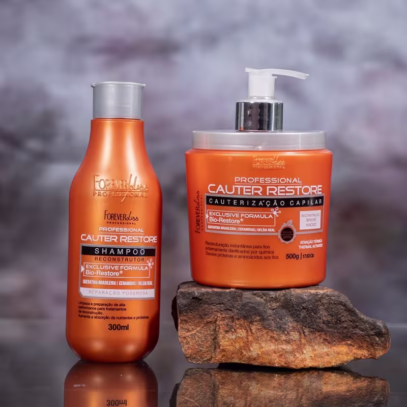Kit Shampoo e Máscara Capilar Cauterização Forever Liss