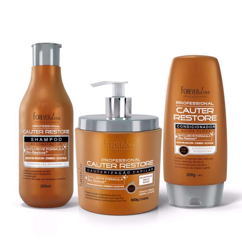 Kit Cauterização Capilar Cauter Restore Forever Liss - MKT