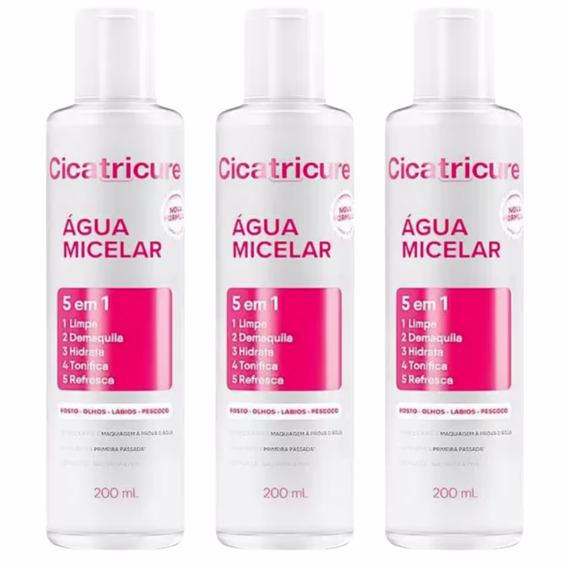 Kit com 3 Água Micelar 5 em 1 200ml – Cicatricure