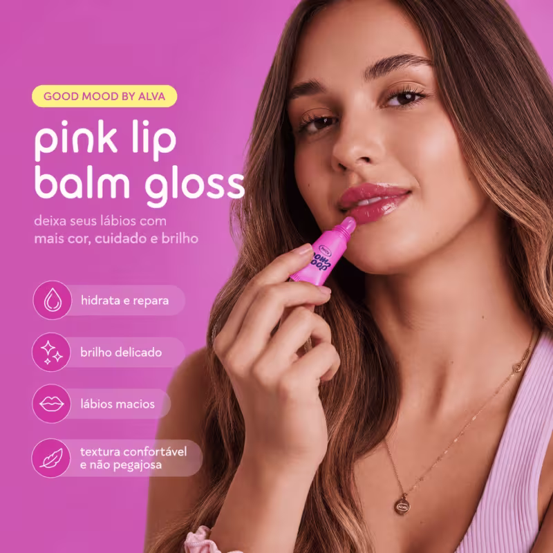 Lip Balm Gloss Pink 6g Good Mood by Alva