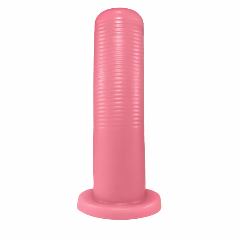 Sex toy. Plug anal em formato cônico, lembrando um parafuso, na cor rosa. Tem as dimensões 17 x 4,3cm