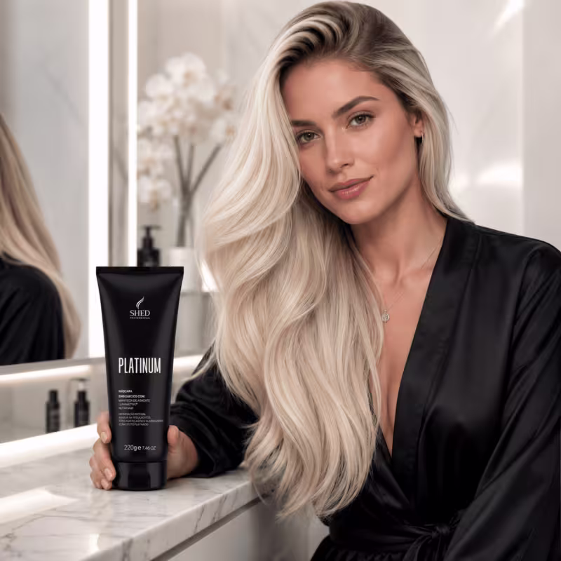 Máscara 220g Platinum: Hidratação e Neutralização do Amarelado | Shed Professional