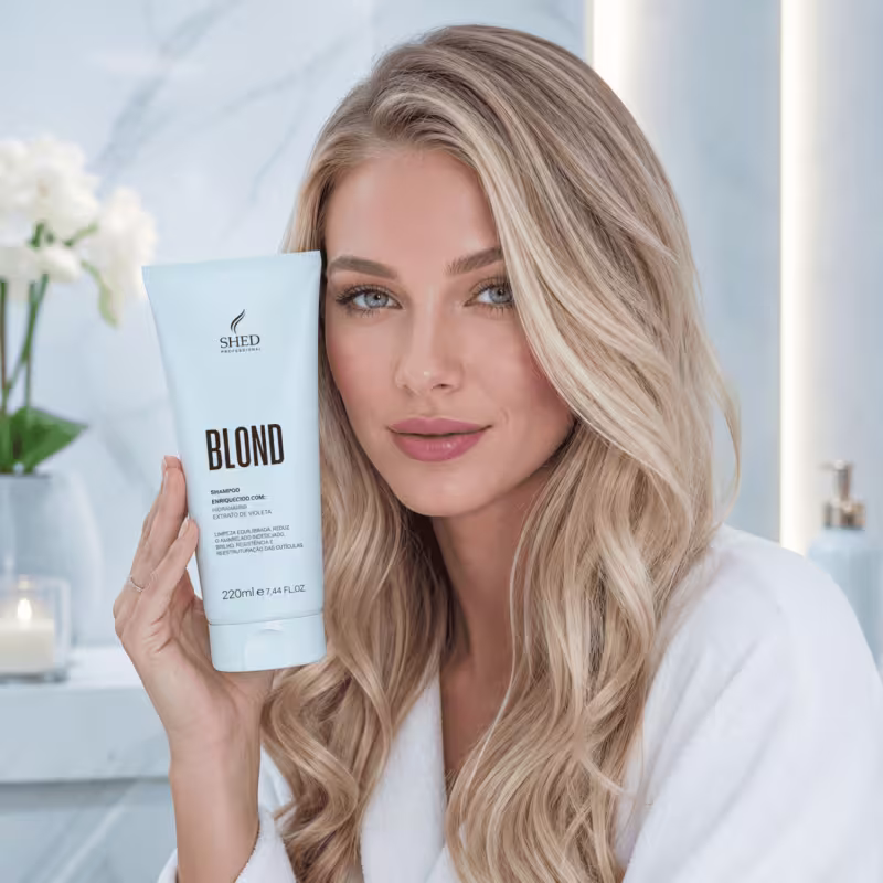 Shampoo 220ml Blond: Hidratação e Neutralização do Amarelado | Shed Professional