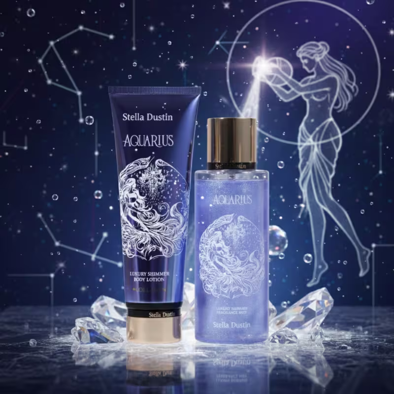 Kit Body Splash+Loção Hidratante Signo Aquario Stella Dustin
