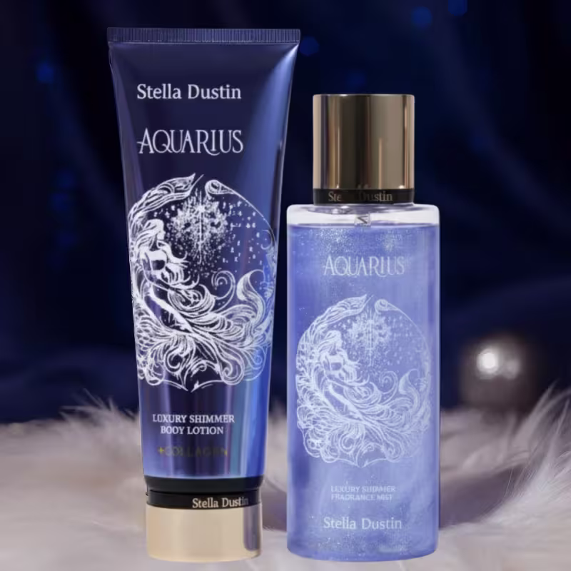 Kit Body Splash+Loção Hidratante Signo Aquario Stella Dustin