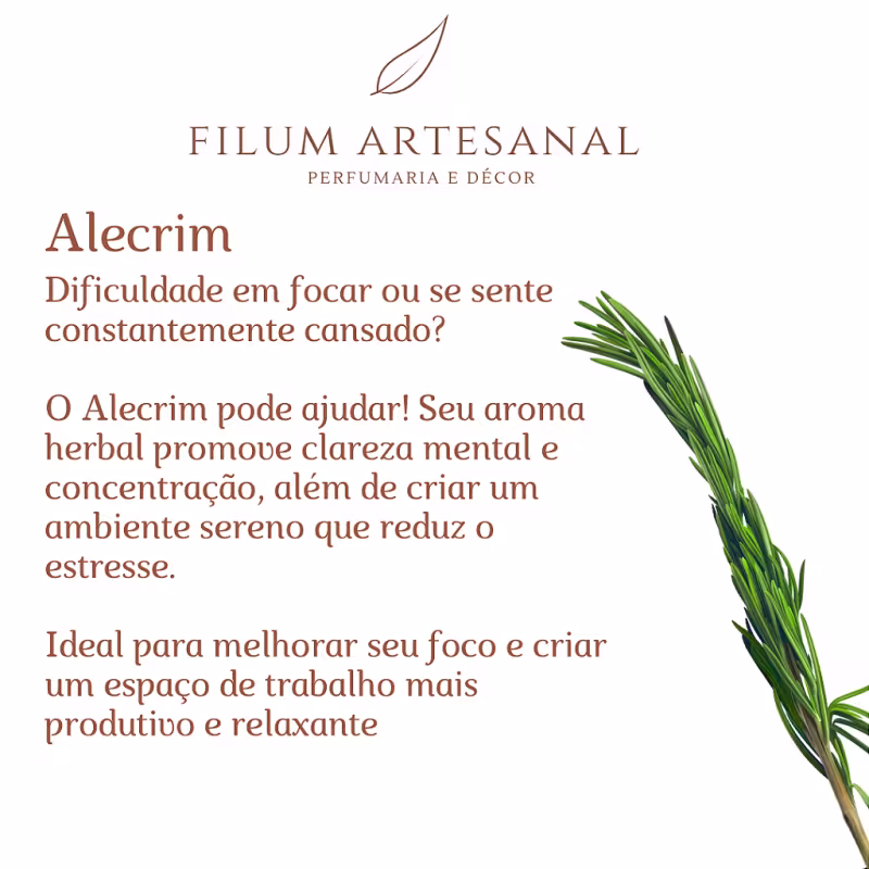 Filum Artesanal Difusor de Varetas Aromatizador de Ambiente Alecrim 250ml