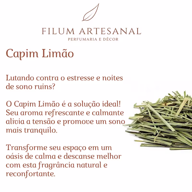 Filum Artesanal Difusor de Varetas Aromatizador de Ambiente Capim Limão 250ml