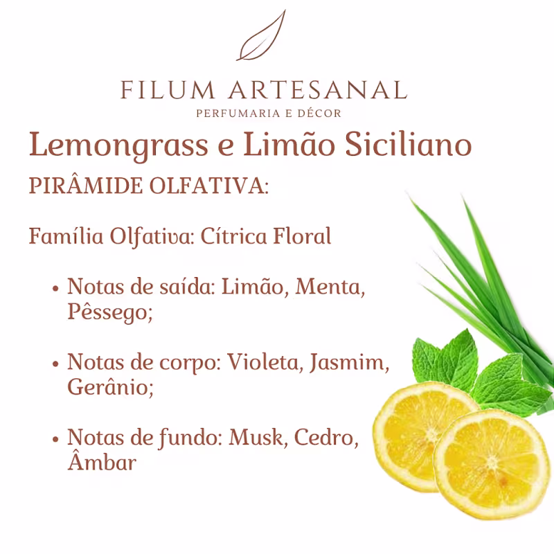 Filum Artesanal Home Spray de Ambiente Lemongrass e Limão Siciliano 200ml