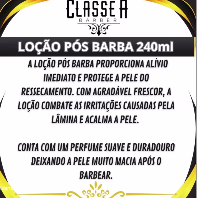 Loção Pós Barba Classe A 240ml Vermelha Evita Irritação