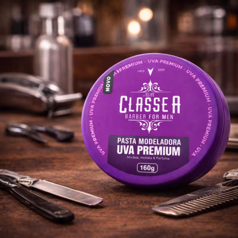 Pasta Pomada Modeladora Uva Premium 160g Classe A Masculino