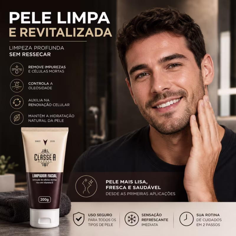 Esfoliante Facial Masculino Limpador Classe A Barber 200g