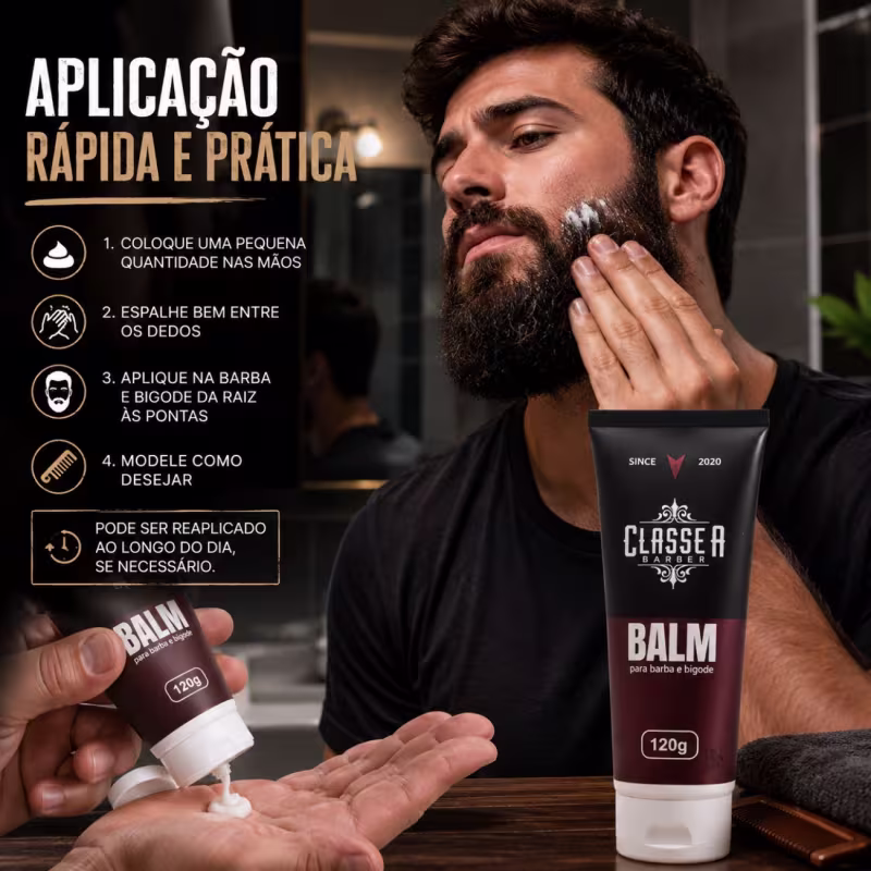 Balm Para Barba e Bigode Hidratante Classe A Barber 120g