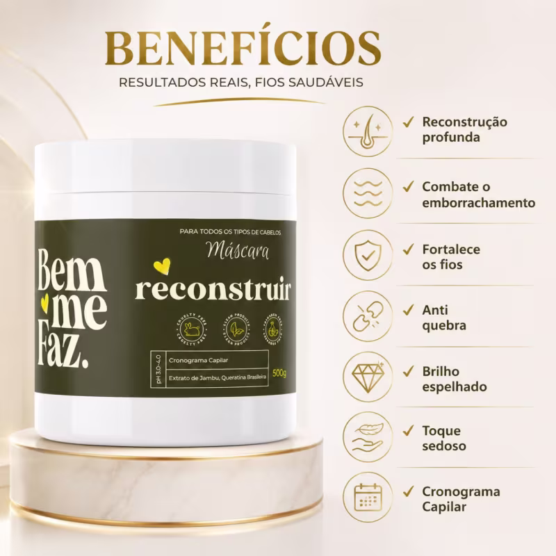 Máscara Capilar Reconstrução 500g Reconstruir Bem Me Faz