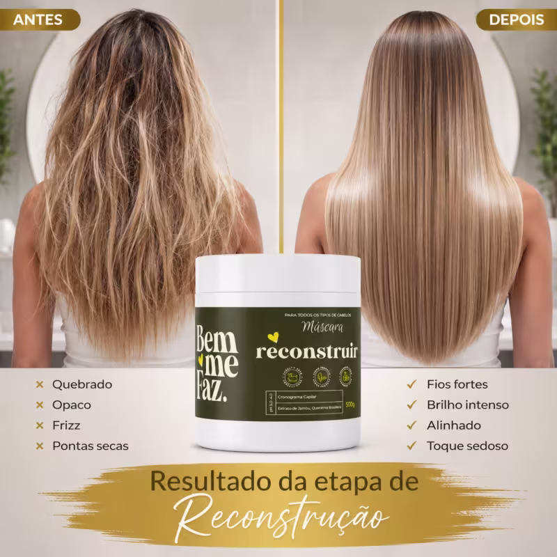 Máscara Capilar Reconstrução 500g Reconstruir Bem Me Faz