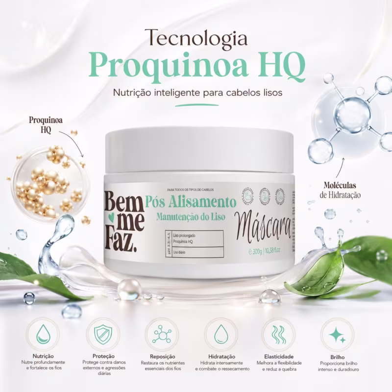 Máscara Pós Alisamento 300g Manutenção do Liso Bem Me Faz