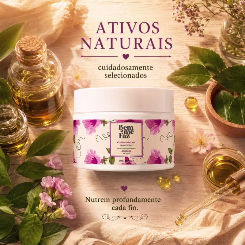 Máscara Nutrição e Reparação 300g Empoderar Bem Me Faz