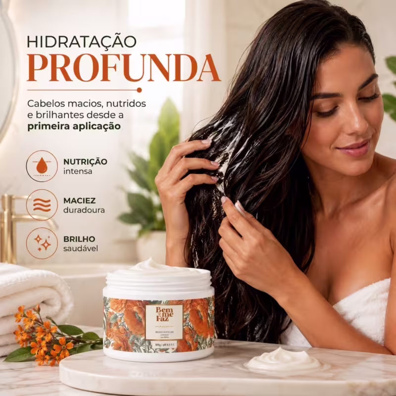 Máscara Reconstrução Capilar Ressignificar Bem Me Faz 300g