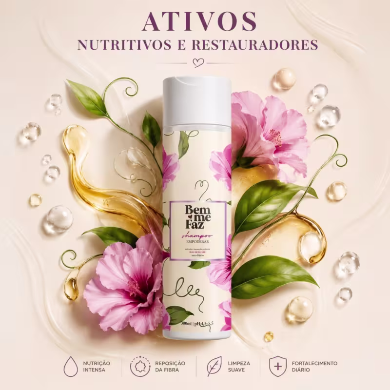 Shampoo Nutrição e Reparação 300g Empoderar Bem Me Faz