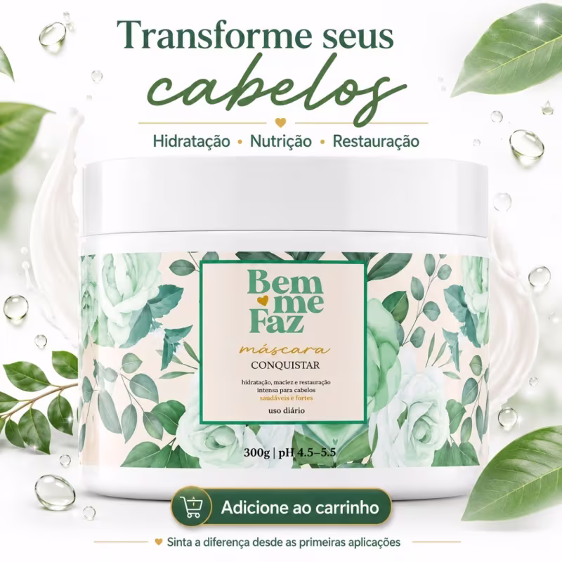 Máscara Hidratação e Nutrição 300g Conquistar Bem Me Faz