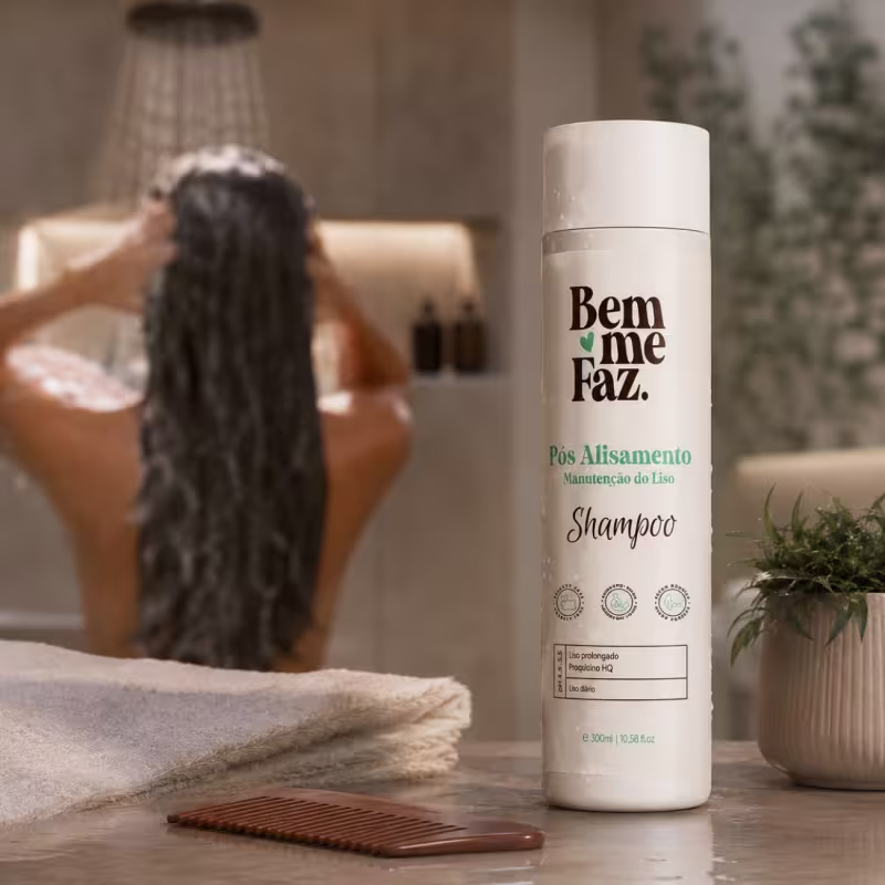 Shampoo Pós Alisamento 300ml Bem Me Faz Manutenção do Liso