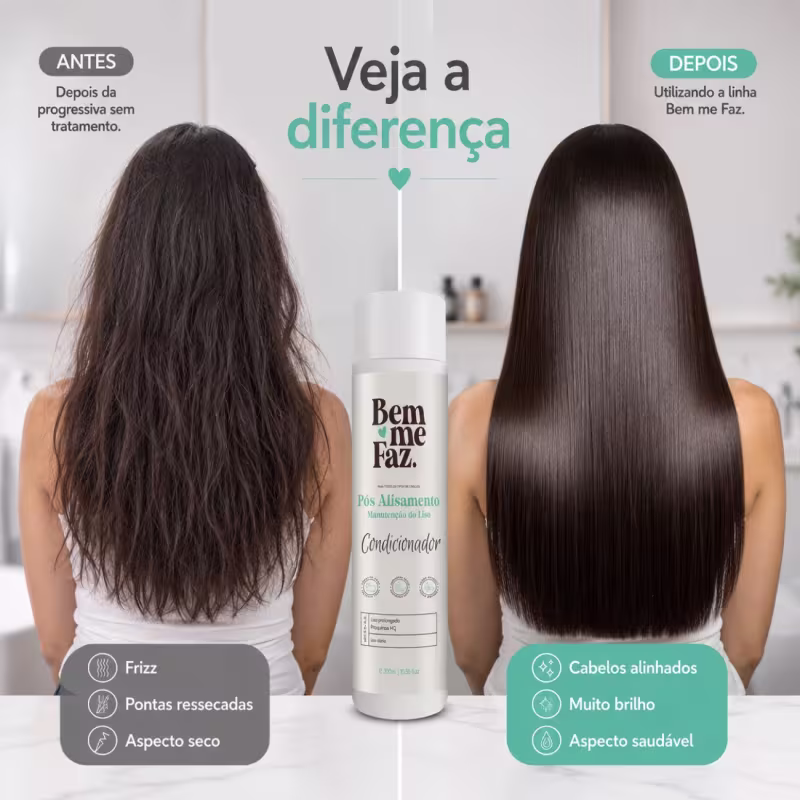 Condicionador Pós Alisamento 300ml Bem Me Faz Manutenção