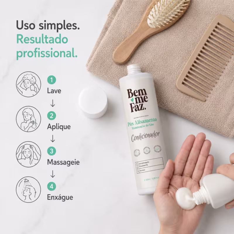 Condicionador Pós Alisamento 300ml Bem Me Faz Manutenção