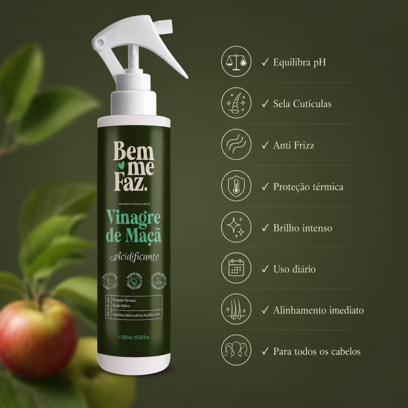 Leave-in Vinagre De Maçã Acidificante 300ml Bem Me Faz