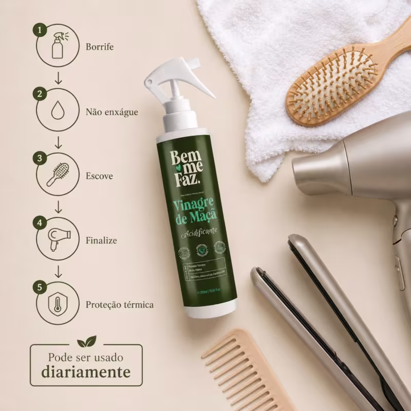 Leave-in Vinagre De Maçã Acidificante 300ml Bem Me Faz