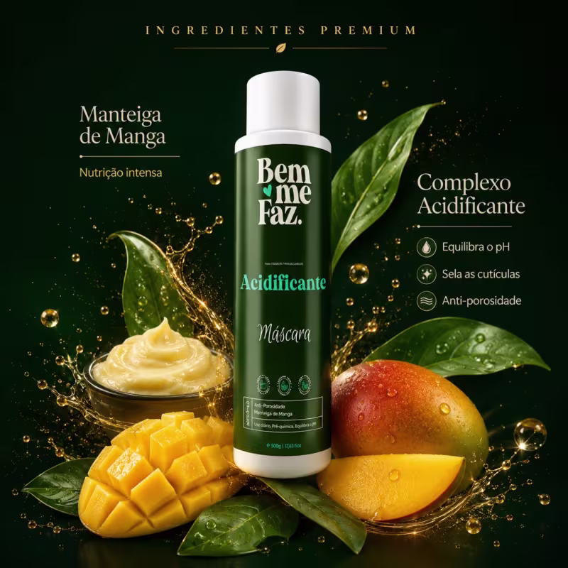 Máscara Acidificante 500g Bem Me Faz Brilho Intenso