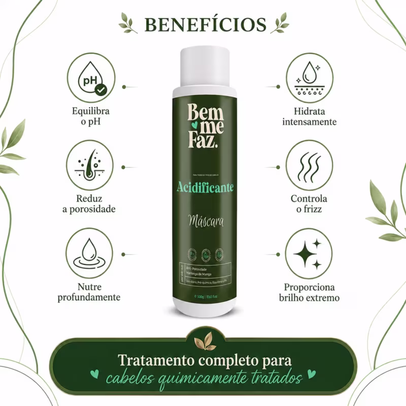 Máscara Acidificante 500g Bem Me Faz Brilho Intenso