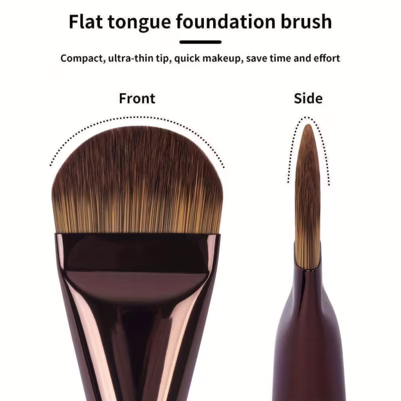 Kit 14 Pincéis Maquiagem MAANGE Base Sombra Corretivo Blush Premium - Dourado Prateado