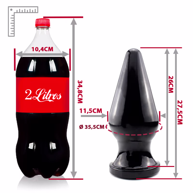 Plug Anal Gigante Flexível Sputinik 27,5 x 11,5cm Preto Brilhante