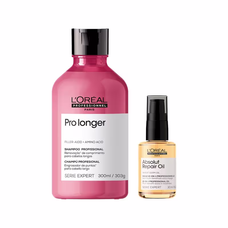 Kit L'Oréal Professionnel Serie Expert Pro Longer + Absolut Repair, 2 produtos.